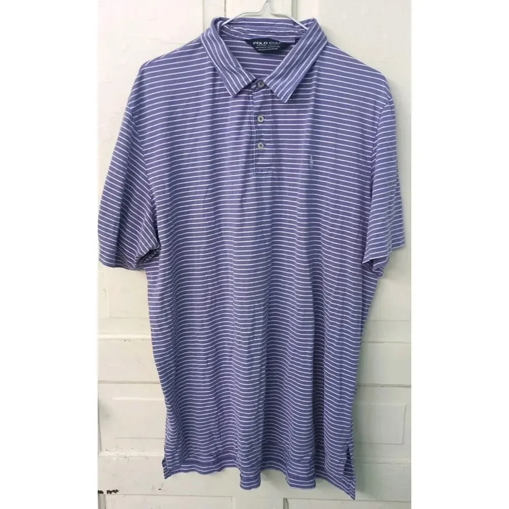 Polo Golf Ralph Lauren Shirt Mens XL Purple Stripe Pony 100% Pima cotton Soft